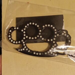 Blk 3D Rhinestone Belt Bu kle